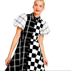 Mixed Checkerboard Shirtdress - Christopher John Rogers/Target/Black/White 10